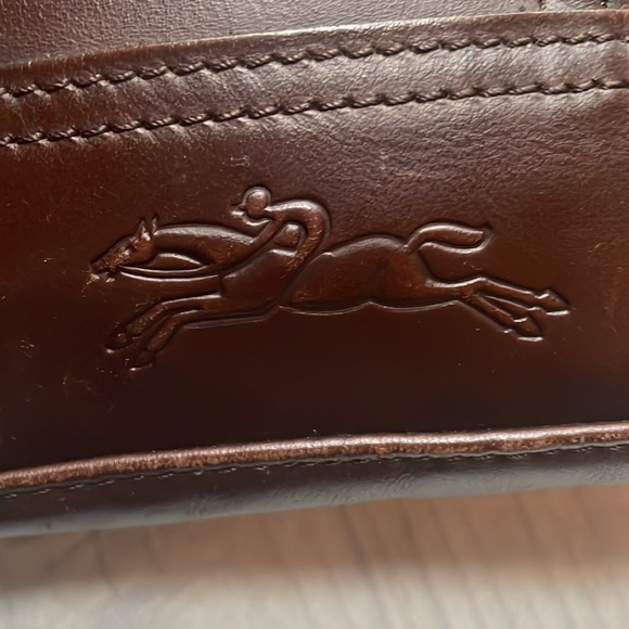 Leather cavalier mocha Longchamp crossbody bag! UNISEX - Picture 6 of 10